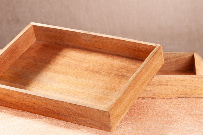 33046-35 Dřevěný servírovací tác 30 a 35 cm z mangovníku od Paramit (1)